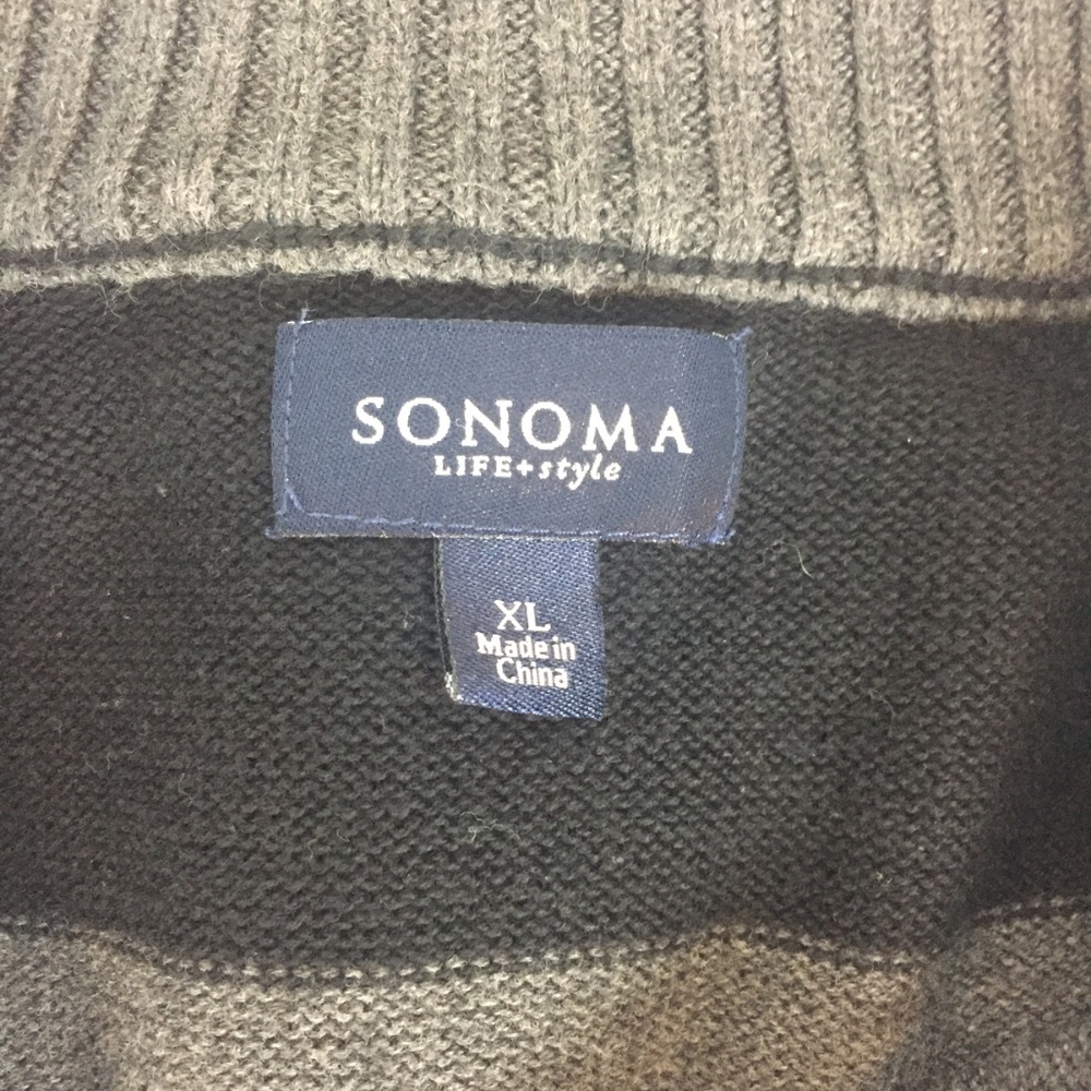 Sonoma | Black and Gray Stripe Pull Over XL - Picture 3 of 3